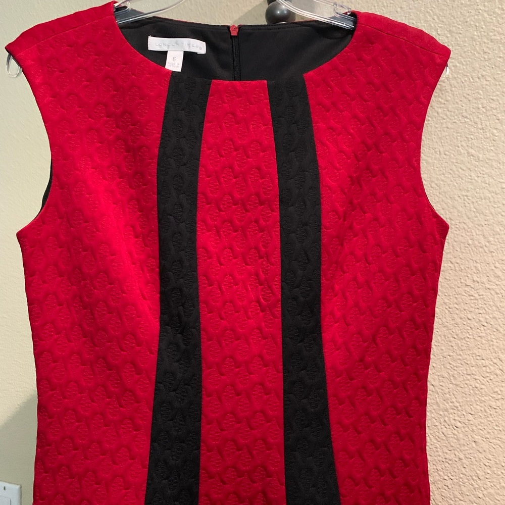 London Times, cap sleeve, red dress